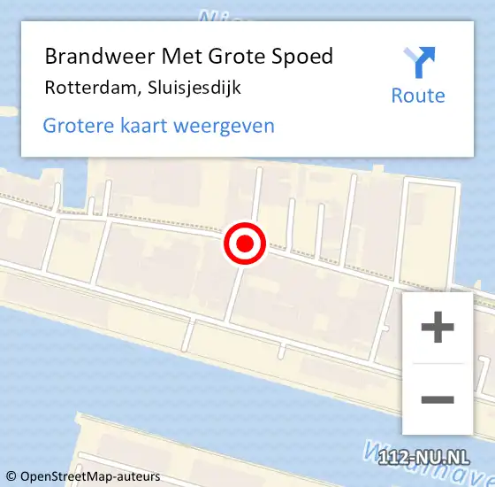 Locatie op kaart van de 112 melding: Brandweer Met Grote Spoed Naar Rotterdam, Sluisjesdijk op 25 januari 2021 01:11