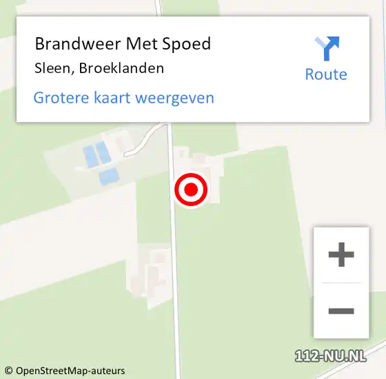 Locatie op kaart van de 112 melding: Brandweer Met Spoed Naar Sleen, Broeklanden op 31 mei 2014 17:11