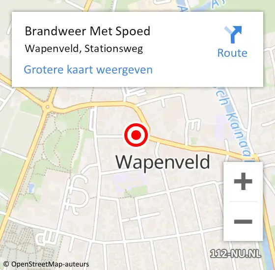 Locatie op kaart van de 112 melding: Brandweer Met Spoed Naar Wapenveld, Stationsweg op 30 januari 2021 11:35