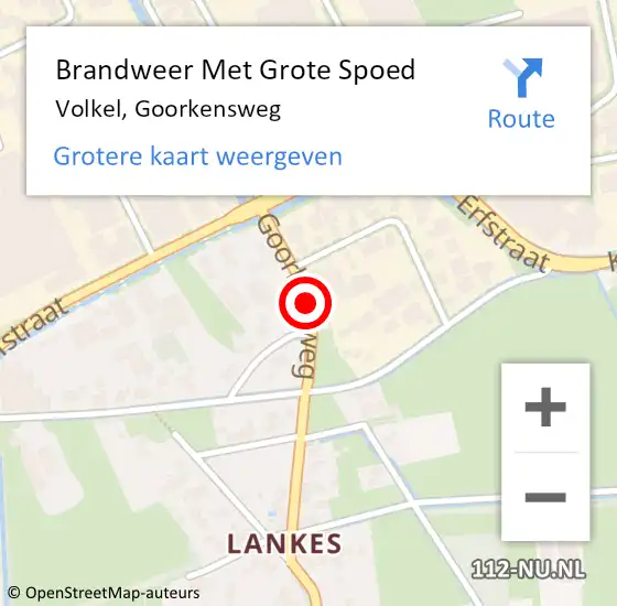 Locatie op kaart van de 112 melding: Brandweer Met Grote Spoed Naar Volkel, Goorkensweg op 30 januari 2021 11:50