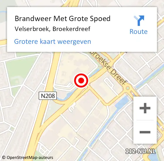 Locatie op kaart van de 112 melding: Brandweer Met Grote Spoed Naar Velserbroek, Broekerdreef op 30 januari 2021 12:18