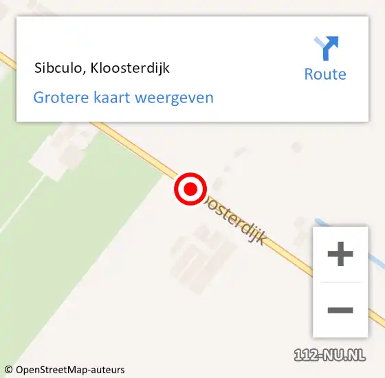 Locatie op kaart van de 112 melding:  Sibculo, Kloosterdijk op 30 januari 2021 14:19