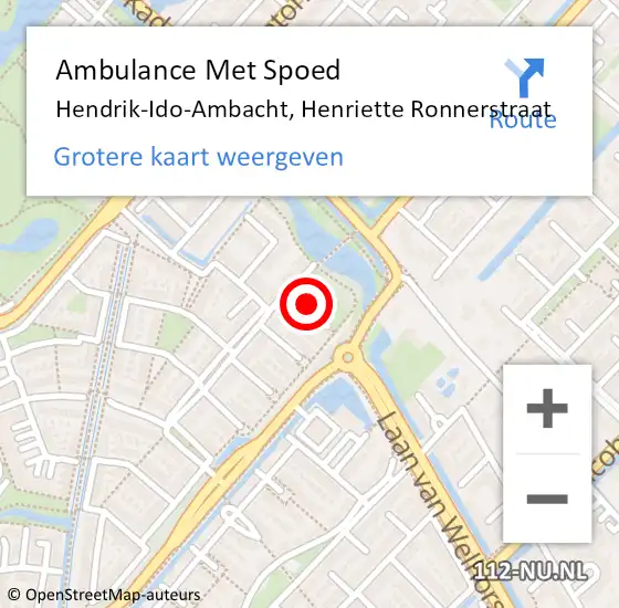 Locatie op kaart van de 112 melding: Ambulance Met Spoed Naar Hendrik-Ido-Ambacht, Henriette Ronnerstraat op 30 januari 2021 15:07