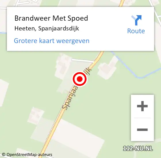 Locatie op kaart van de 112 melding: Brandweer Met Spoed Naar Heeten, Spanjaardsdijk op 30 januari 2021 15:25