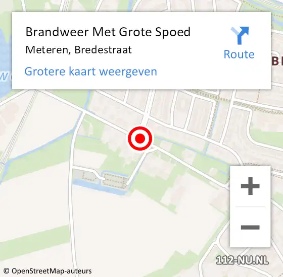 Locatie op kaart van de 112 melding: Brandweer Met Grote Spoed Naar Meteren, Bredestraat op 30 januari 2021 15:56