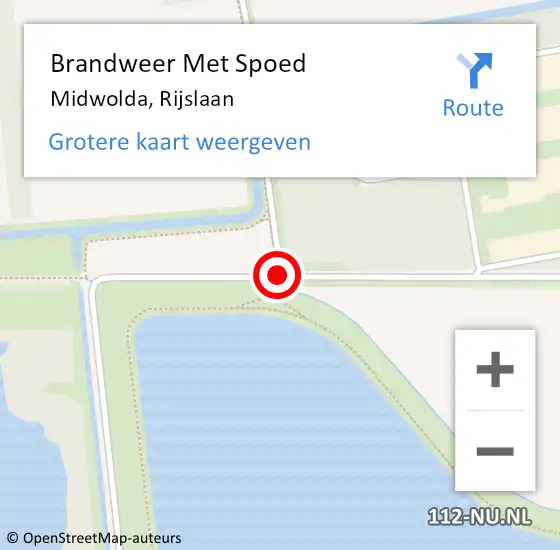 Locatie op kaart van de 112 melding: Brandweer Met Spoed Naar Midwolda, Rijslaan op 30 januari 2021 16:52