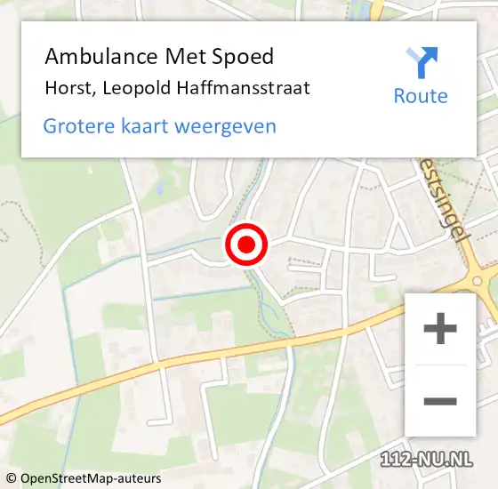 Locatie op kaart van de 112 melding: Ambulance Met Spoed Naar Horst, Leopold Haffmansstraat op 31 mei 2014 18:10