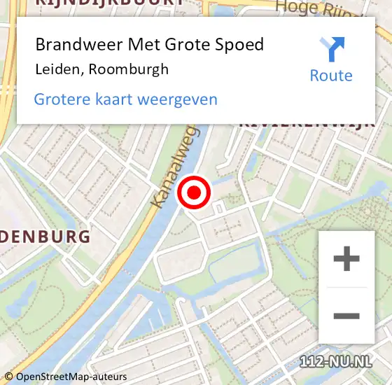 Locatie op kaart van de 112 melding: Brandweer Met Grote Spoed Naar Leiden, Roomburgh op 30 januari 2021 22:10