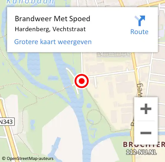 Locatie op kaart van de 112 melding: Brandweer Met Spoed Naar Hardenberg, Vechtstraat op 3 oktober 2013 16:27