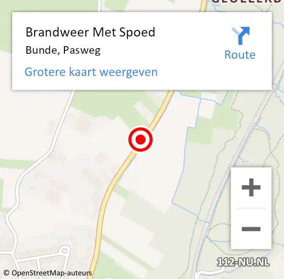 Locatie op kaart van de 112 melding: Brandweer Met Spoed Naar Bunde, Pasweg op 31 januari 2021 00:29