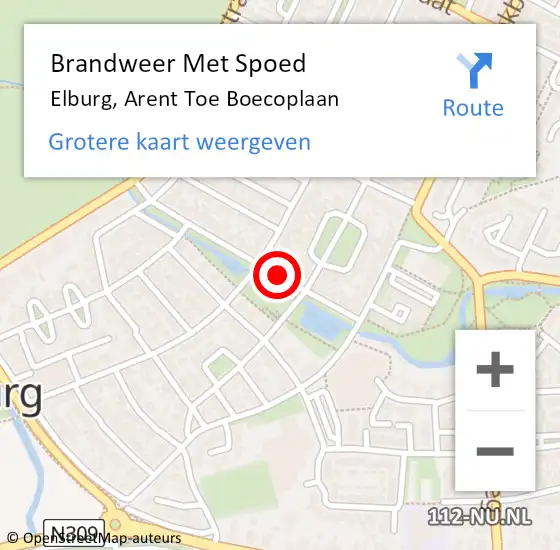 Locatie op kaart van de 112 melding: Brandweer Met Spoed Naar Elburg, Arent Toe Boecoplaan op 31 januari 2021 04:45