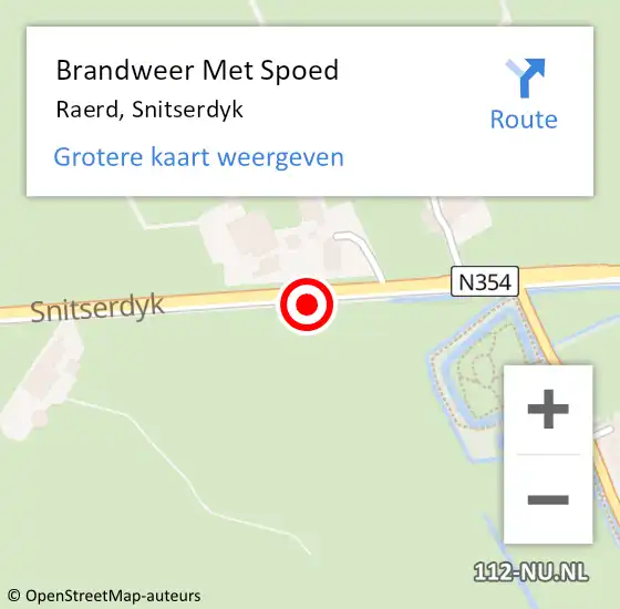 Locatie op kaart van de 112 melding: Brandweer Met Spoed Naar Raerd, Snitserdyk op 31 januari 2021 12:23