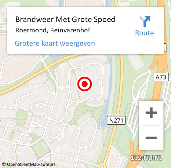 Locatie op kaart van de 112 melding: Brandweer Met Grote Spoed Naar Roermond, Reinvarenhof op 31 januari 2021 13:33