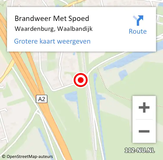 Locatie op kaart van de 112 melding: Brandweer Met Spoed Naar Waardenburg, Waalbandijk op 31 januari 2021 14:13