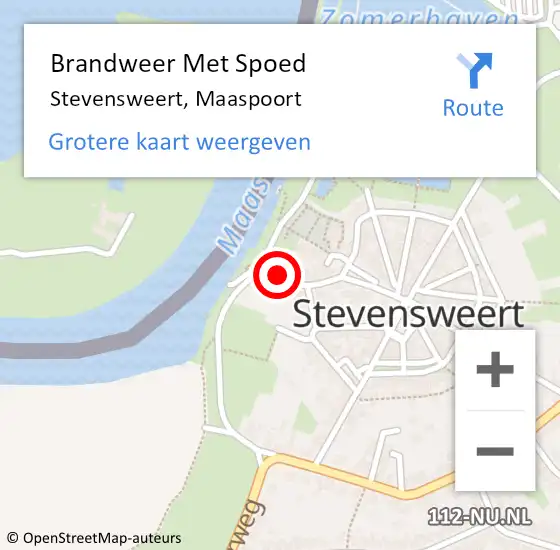 Locatie op kaart van de 112 melding: Brandweer Met Spoed Naar Stevensweert, Maaspoort op 31 januari 2021 15:36