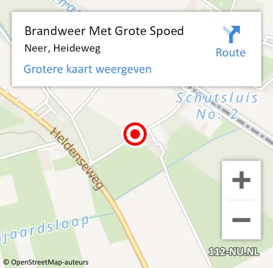 Locatie op kaart van de 112 melding: Brandweer Met Grote Spoed Naar Neer, Heideweg op 31 januari 2021 15:50