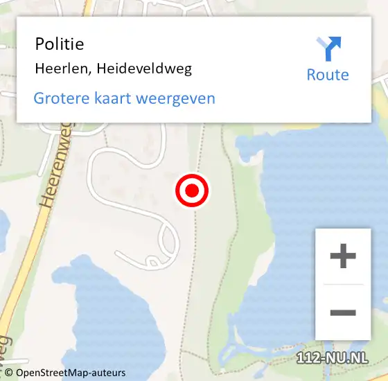 Locatie op kaart van de 112 melding: Politie Heerlen, Heideveldweg op 31 januari 2021 16:47