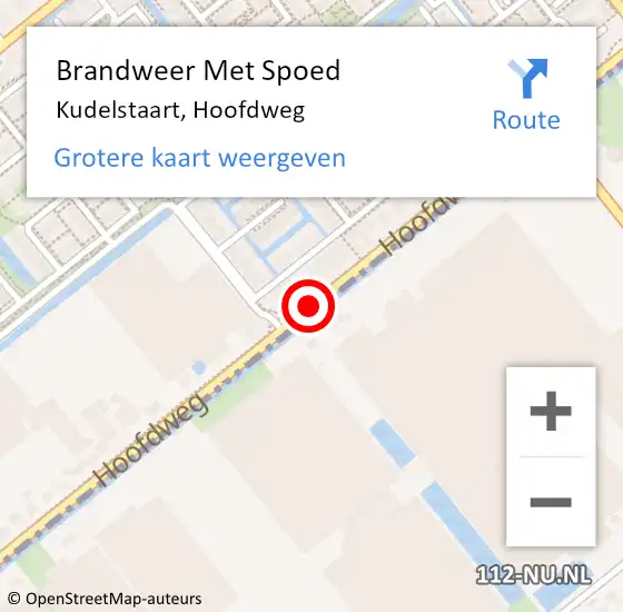 Locatie op kaart van de 112 melding: Brandweer Met Spoed Naar Kudelstaart, Hoofdweg op 31 januari 2021 19:45