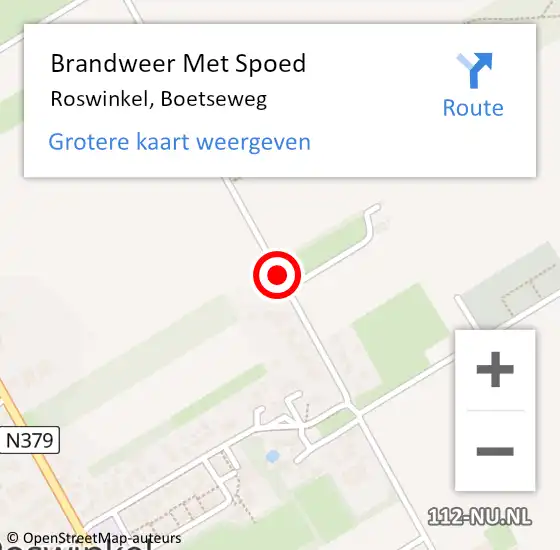 Locatie op kaart van de 112 melding: Brandweer Met Spoed Naar Roswinkel, Boetseweg op 31 januari 2021 20:35