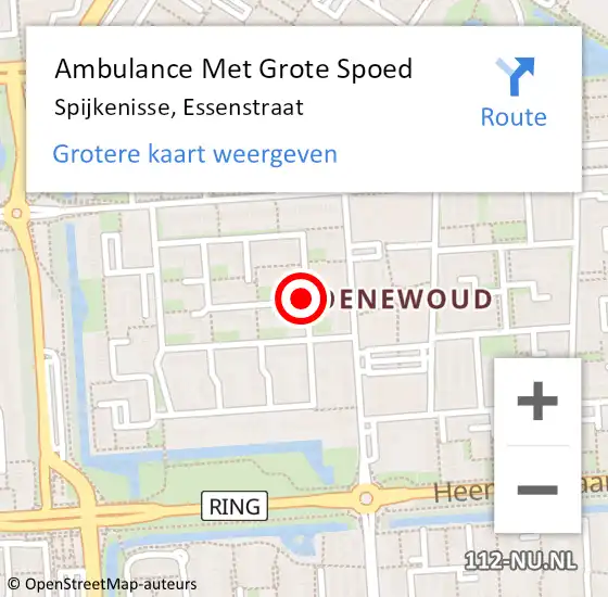 Locatie op kaart van de 112 melding: Ambulance Met Grote Spoed Naar Spijkenisse, Essenstraat op 31 januari 2021 21:10