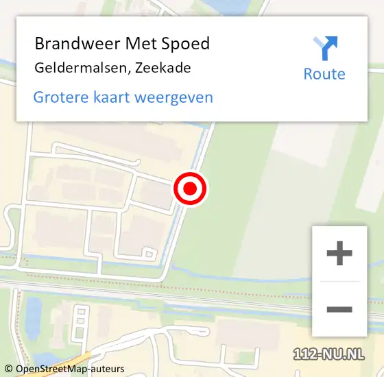 Locatie op kaart van de 112 melding: Brandweer Met Spoed Naar Geldermalsen, Zeekade op 31 januari 2021 22:07