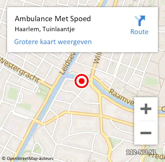 Locatie op kaart van de 112 melding: Ambulance Met Spoed Naar Haarlem, Tuinlaantje op 31 januari 2021 22:45