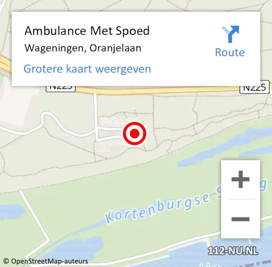 Locatie op kaart van de 112 melding: Ambulance Met Spoed Naar Wageningen, Oranjelaan op 1 februari 2021 00:06