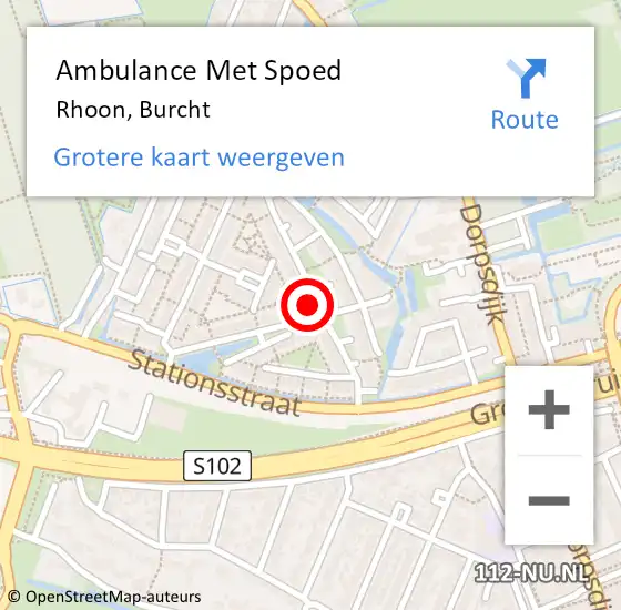 Locatie op kaart van de 112 melding: Ambulance Met Spoed Naar Rhoon, Burcht op 1 februari 2021 02:15