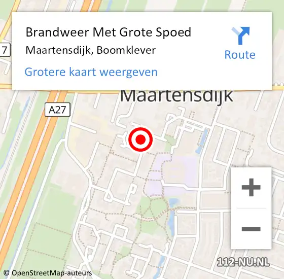 Locatie op kaart van de 112 melding: Brandweer Met Grote Spoed Naar Maartensdijk, Boomklever op 1 februari 2021 09:33