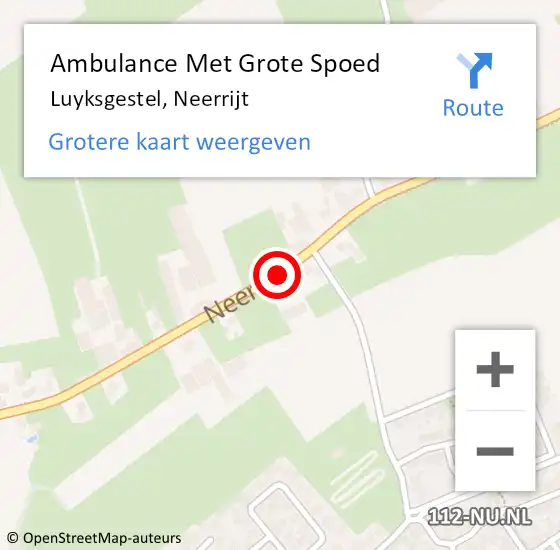 Locatie op kaart van de 112 melding: Ambulance Met Grote Spoed Naar Luyksgestel, Neerrijt op 1 februari 2021 10:33