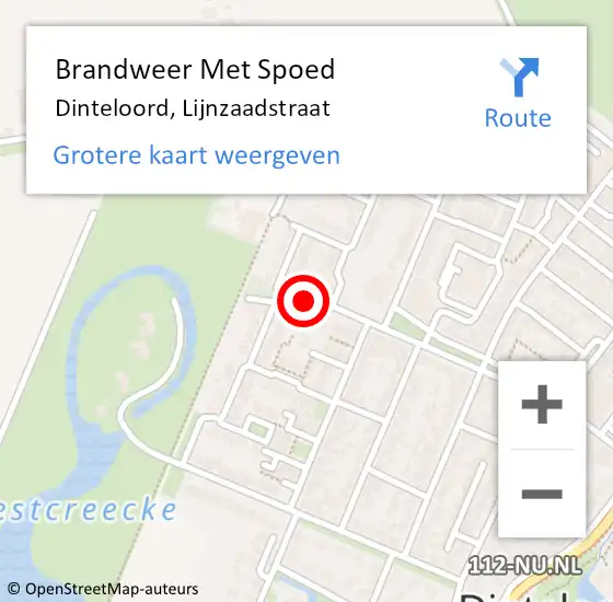 Locatie op kaart van de 112 melding: Brandweer Met Spoed Naar Dinteloord, Lijnzaadstraat op 1 februari 2021 13:20