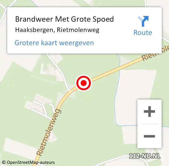 Locatie op kaart van de 112 melding: Brandweer Met Grote Spoed Naar Haaksbergen, Rietmolenweg op 1 februari 2021 13:37