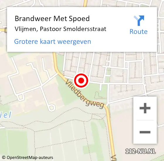 Locatie op kaart van de 112 melding: Brandweer Met Spoed Naar Vlijmen, Pastoor Smoldersstraat op 1 februari 2021 18:27