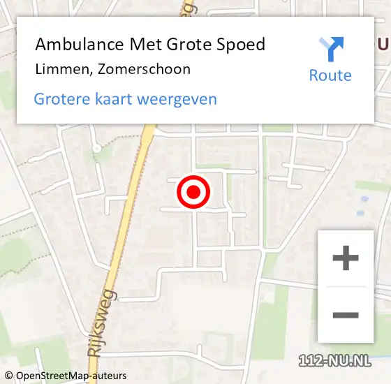 Locatie op kaart van de 112 melding: Ambulance Met Grote Spoed Naar Limmen, Zomerschoon op 1 februari 2021 23:08