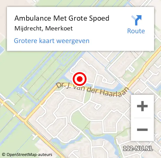 Locatie op kaart van de 112 melding: Ambulance Met Grote Spoed Naar Mijdrecht, Meerkoet op 2 februari 2021 05:29