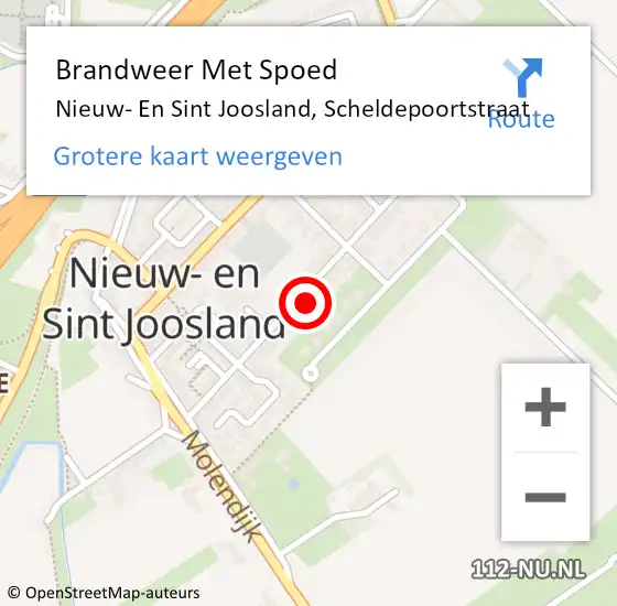 Locatie op kaart van de 112 melding: Brandweer Met Spoed Naar Nieuw- En Sint Joosland, Scheldepoortstraat op 31 mei 2014 22:55