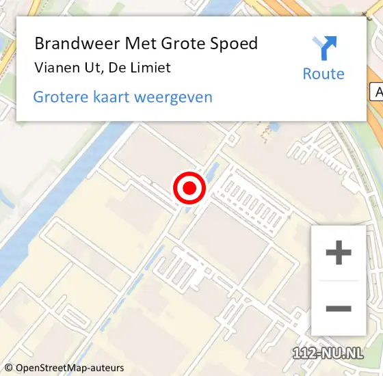 Locatie op kaart van de 112 melding: Brandweer Met Grote Spoed Naar Vianen Ut, De Limiet op 2 februari 2021 08:22