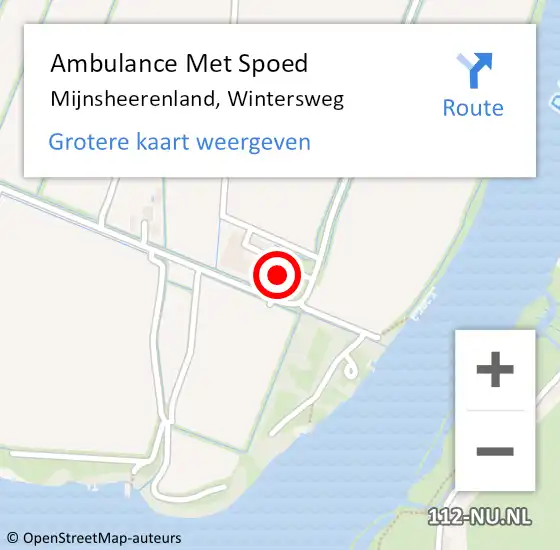 Locatie op kaart van de 112 melding: Ambulance Met Spoed Naar Mijnsheerenland, Wintersweg op 31 mei 2014 23:24