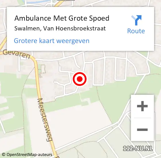 Locatie op kaart van de 112 melding: Ambulance Met Grote Spoed Naar Swalmen, Van Hoensbroekstraat op 2 februari 2021 13:22