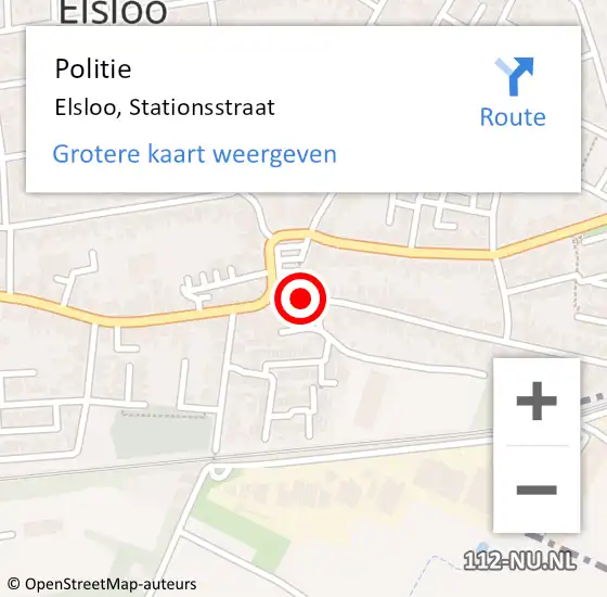 Locatie op kaart van de 112 melding: Politie Elsloo, Stationsstraat op 2 februari 2021 13:43