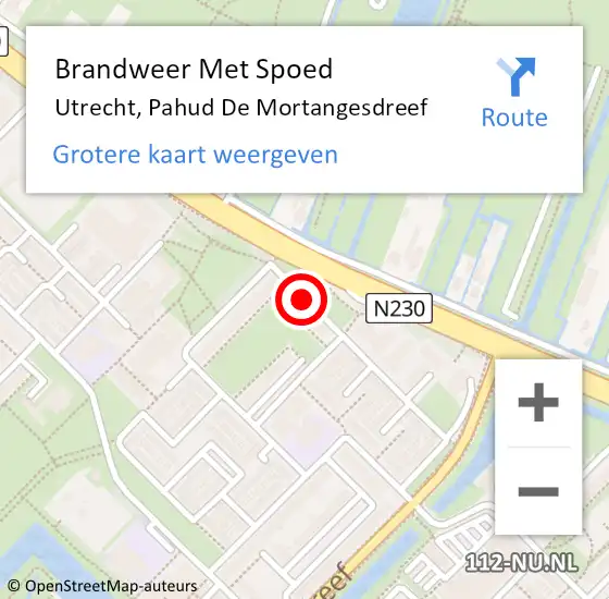 Locatie op kaart van de 112 melding: Brandweer Met Spoed Naar Utrecht, Pahud De Mortangesdreef op 2 februari 2021 15:00