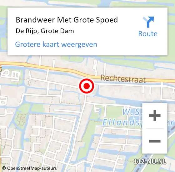 Locatie op kaart van de 112 melding: Brandweer Met Grote Spoed Naar De Rijp, Grote Dam op 2 februari 2021 19:59