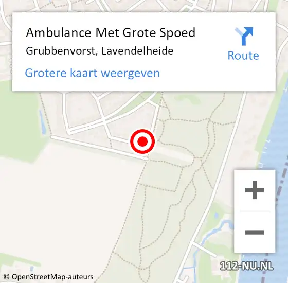 Locatie op kaart van de 112 melding: Ambulance Met Grote Spoed Naar Grubbenvorst, Lavendelheide op 1 juni 2014 01:36