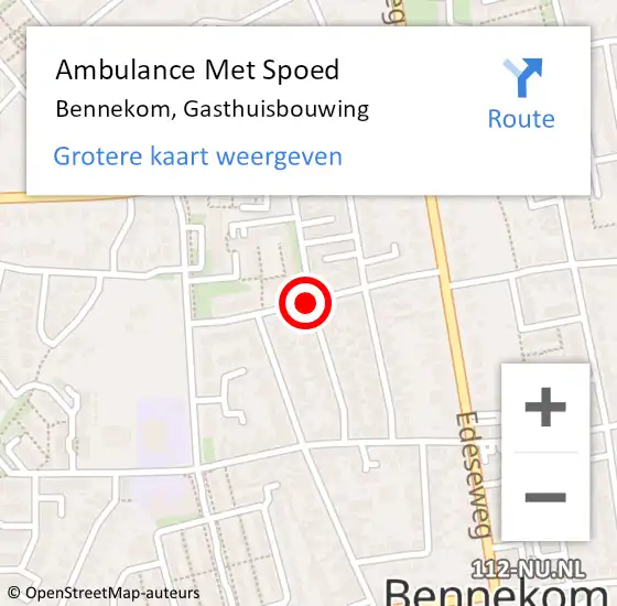 Locatie op kaart van de 112 melding: Ambulance Met Spoed Naar Bennekom, Gasthuisbouwing op 3 februari 2021 10:42