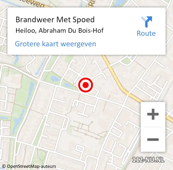 Locatie op kaart van de 112 melding: Brandweer Met Spoed Naar Heiloo, Abraham Du Bois-Hof op 3 februari 2021 10:46