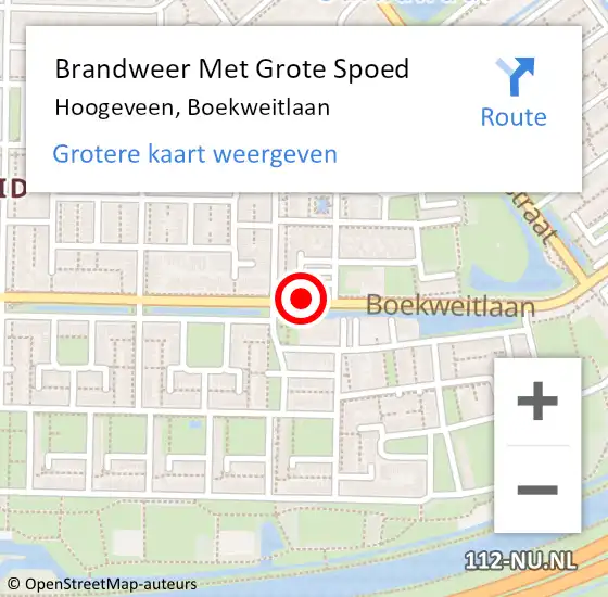 Locatie op kaart van de 112 melding: Brandweer Met Grote Spoed Naar Hoogeveen, Boekweitlaan op 3 februari 2021 14:08