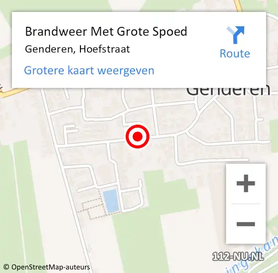 Locatie op kaart van de 112 melding: Brandweer Met Grote Spoed Naar Genderen, Hoefstraat op 3 februari 2021 14:28