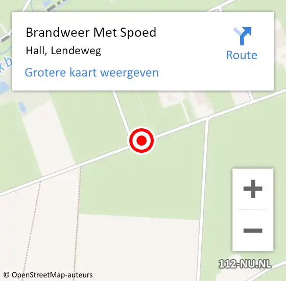 Locatie op kaart van de 112 melding: Brandweer Met Spoed Naar Hall, Lendeweg op 3 februari 2021 16:32