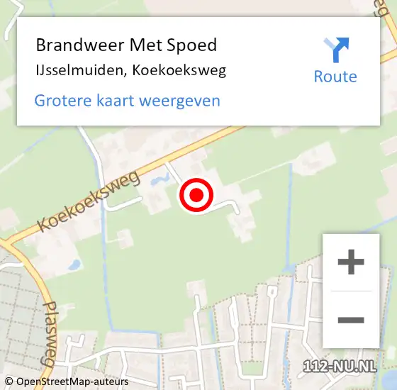 Locatie op kaart van de 112 melding: Brandweer Met Spoed Naar IJsselmuiden, Koekoeksweg op 3 februari 2021 19:16