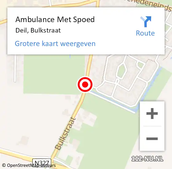 Locatie op kaart van de 112 melding: Ambulance Met Spoed Naar Deil, Bulkstraat op 3 februari 2021 20:33